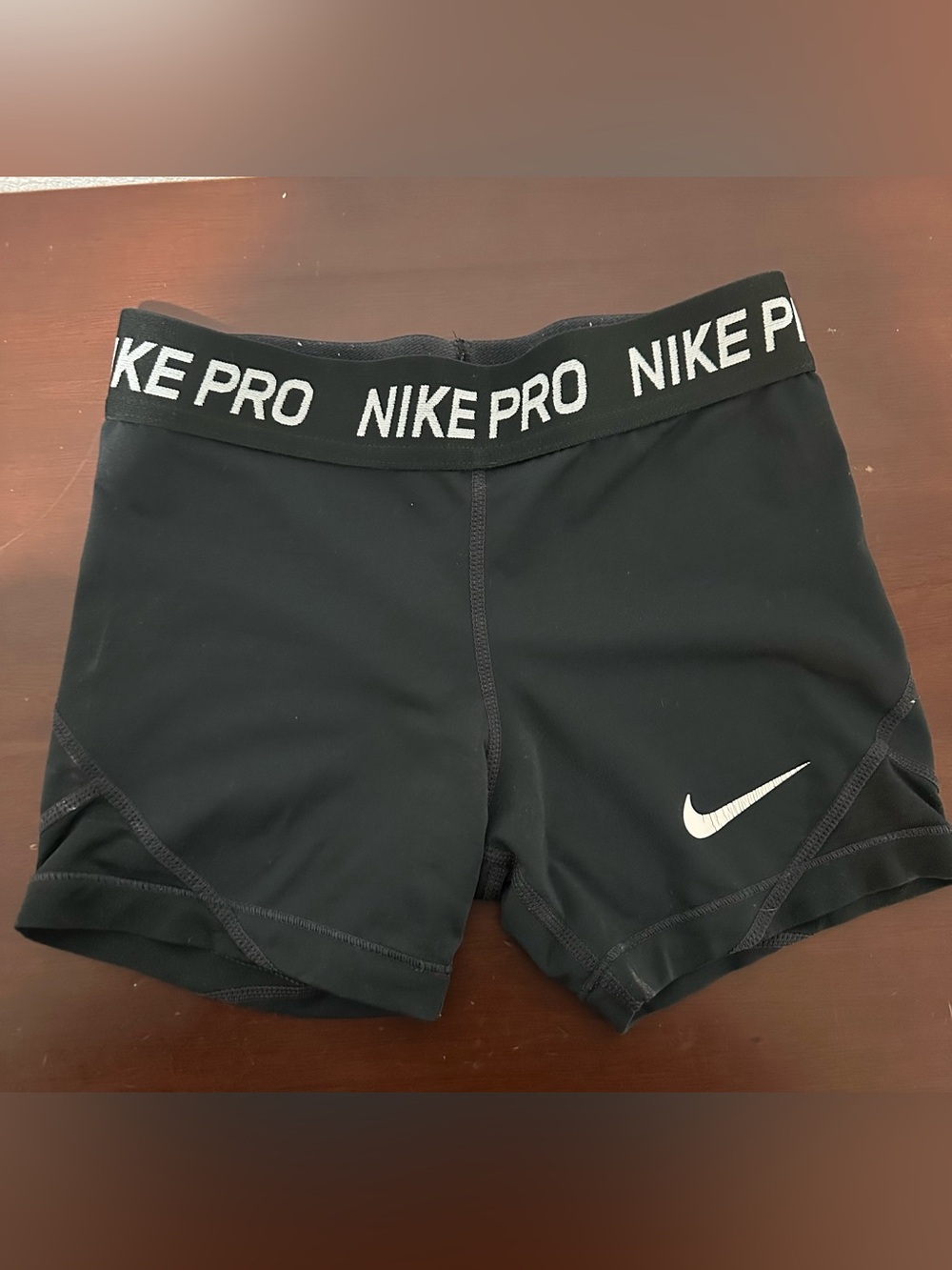 Nike Black Compression Training Shorts with White Logo